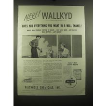 1954 Reichhold Chemicals Wallkyd Enamel Paint Advertisement