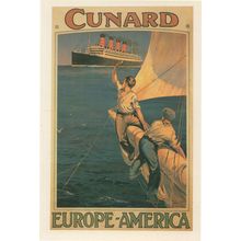 Cunard Line Mauretania Ship America Europe Poster Postcard