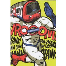 Brixton London Underground Tube Train Marvel Superhero Postcard