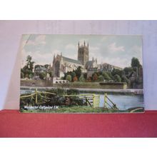 south west, WORCESTER CATHEDRAL used antique postcard by Frith 1904 pm =