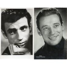 Yves Montand 2x French Italian Actor Singer 2x RPC Postcard s