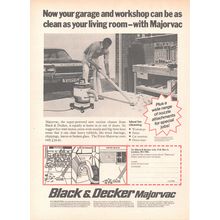 BLACK & DECKER MAJORVAC DIY :- Original Vintage 1974 Magazine Advert