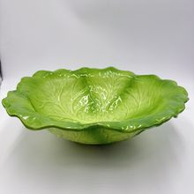 Metlox Manufacturing & Co USA Art Pottery Large Cabbage Ceramic Green Bowl 4”x15