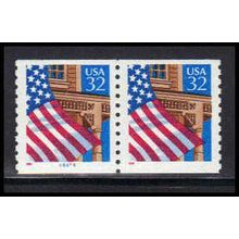 2913v 32c U.S. Flag Over Porch Very Fine MNH LGG CNP Left 66646 PA1710