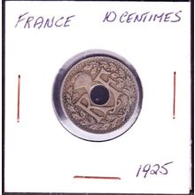 1925 France 10 Centimes Coin