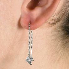 Sterling Silver Dove Of Peace Dangle Pairs Ear Threads