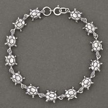 Sterling Silver Large Turtle Link Bracelet