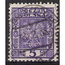 Mi 272: 5 gr. deep bluish violet Definitive: Polish Eagle, watermarked paper.