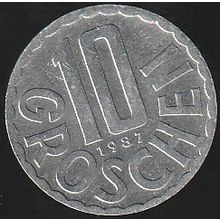1987 Austria 10 Groschen Coin