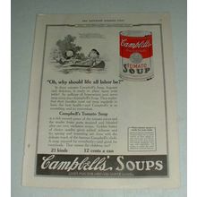 1922 Campbell's Tomato Soup Ad - Life all Labor Be