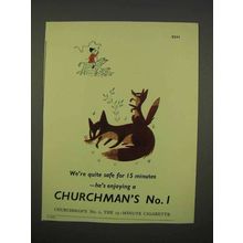 1955 Churchman's No. 1 Cigarette Ad - We're Quite Safe