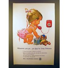 1960 Bell Telephone Ad - Go First By Long Distance!