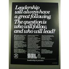 1986 SBL School of Business Leadership University of South Africa Ad