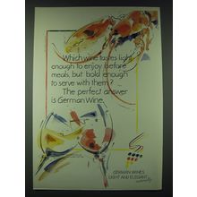 1989 German Wines Ad - Which wine tastes light enough to enjoy before meals