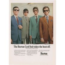 Burton 1970s Mens Suit Reservoir Dogs Style Advertising Postcard