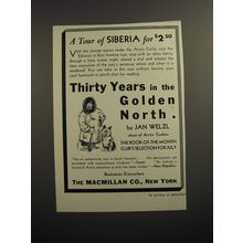 1932 Macmillan Co Book Ad - Thirty Years in the Golden North by Jan Welzl