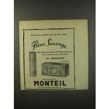 1956 Monteil Fleur Sauvage Perfume Ad - Find out how seductive you can be