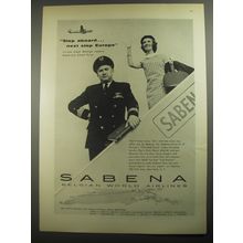 1956 Sabena Airlines Ad - Step aboard .. next stop Europe