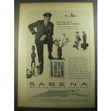 1956 Sabena Airlines Ad - Join me on a transatlantic holiday