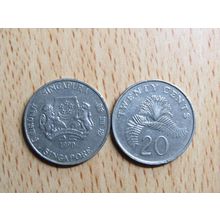 Singapore 1990 20 Cents Coin