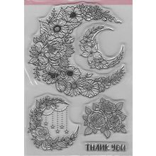 A6 Floral Moon Stamp Set. Stamping Cardmaking Scrapbooking Crafts