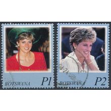 Princess Diana Commemoration: 1p & 2p - Botswana 1998 - FH - SG 886/7