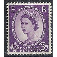1957 SG566 3d Deep Lilac Wilding with Graphite Lines Unmounted Mint . ..