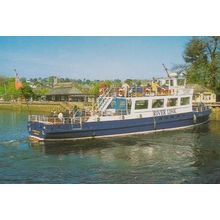 The Dart Ferry At Dorset River Link Boat at Riverside Cafe Postcard