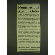 1932 National Rifle Association Ad - Nominations are in order