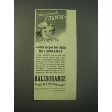 1940 Haliborange Halibut Liver Oil Ad - She stilll needs vitamins