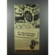 1940 Nabisco Ritz Crackers Ad - A Social Success