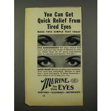 1940 Murine For Your Eyes Ad - Quick Relief