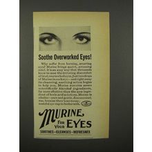 1940 Murine For Your Eyes Ad - Soothe Overworked Eyes