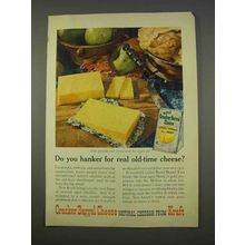 1955 Kraft Cracker Barrel Cheese Natural Cheddar Ad