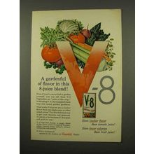 1957 V-8 Vegetable Juice Ad - Gardenful of Flavor