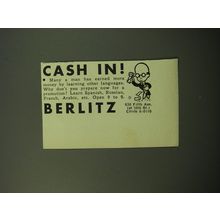 1950 Berlitz School of Language Ad - Cash in!