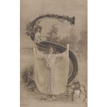 The Letter S Glamour Lady by British Bulldog Antique Postcard