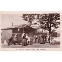 The Monkey Zoo House Victoria Park Cardiff Old Real Photo Postcard