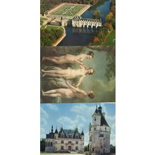 Les Chateaux De La Loire Chenonceaux Risque Painting Postcard s