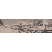Adelboden Antique Switzerland Long Widescreen Panorama Postcard