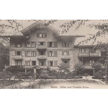 Hotel & Pension Erica Spiez Switzerland Old Postcard