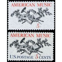 1252, Mint VF NH Blue Color Omitted ERROR 5¢ American Music .. Stuart Katz