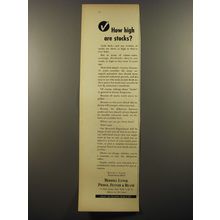 1954 Merrill Lynch Ad - How high are stocks?