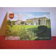 LEICESTER UNIVERSITY used vintage postcard by J. Salmon 1985 pm =