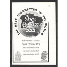STATE EXPRESS 555 CIGARETTES tobacco :- Original Vintage 1947 Advert ~ POST FREE