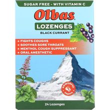 Olbas Maximum Strength Sugar Free Lozenges, Black Currant Flavor 24 Ea (Pack of