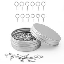 Weico 300Pcs Screw Eye Pins Hooks, Small Metal Hoop Eye Pin Screws for DIY Jewel