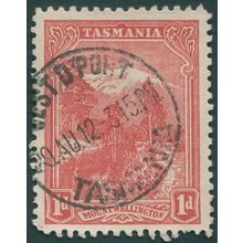 Tasmania 1910 1d carmine-red Perf 11 SG25ga used