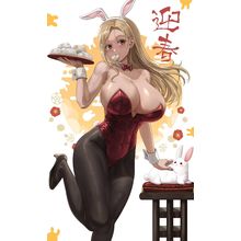 Waitress Bunny Anime E Girl Poster Canvas Movie Film Print A0 A1 A2 A3 A4 A5 A6