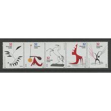 US 3202a (3198-3202), 1998 32c Calder, Strip of 5, VF, MNH, INSCO (US283)